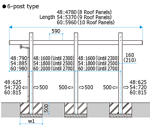 Roof suspended from beam