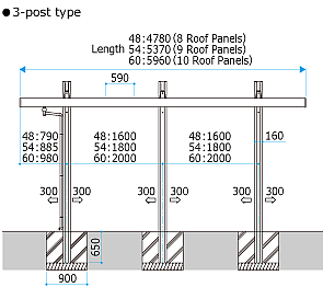 Roof suspended from beam