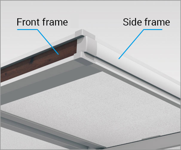 Front frame wood- laminate roof
