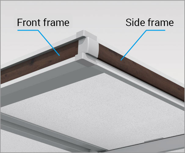 Front and side frame wood- laminate roof