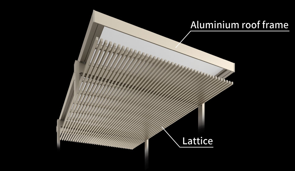 Aluminium roof frame / lattice