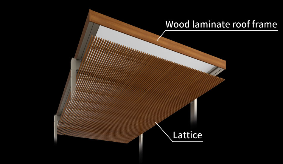 Wood laminate roof frame / lattice