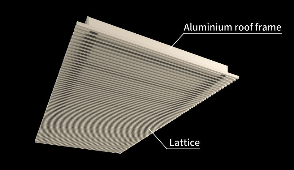 Aluminium roof frame / lattice