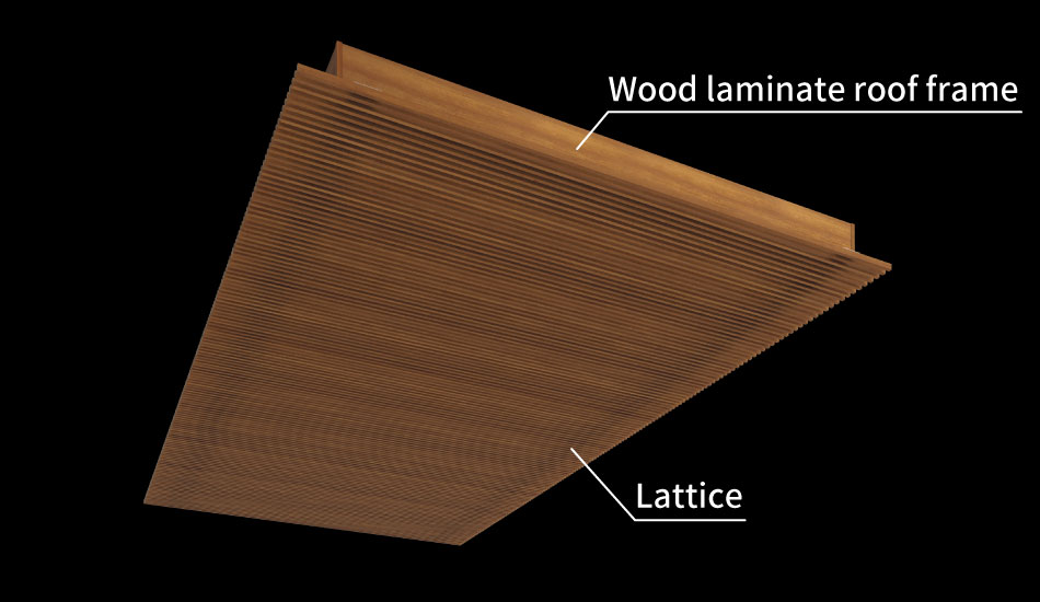 Wood laminate roof frame / lattice