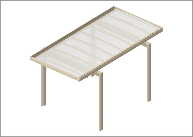 Roof on the beam type