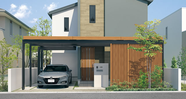Standard roof / Roof on beam (both sides post stand) type + Roof on beam (one side post stand) type
