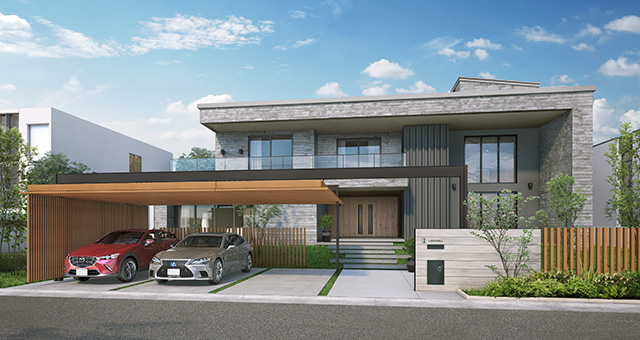 Select line roof /  Hanging roof (lattice under roof ・both sides post stand) type