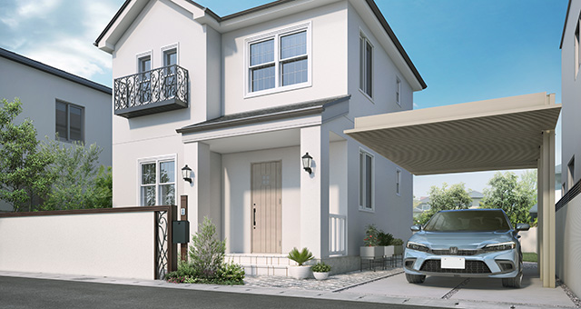 Select line roof /  Hanging roof (lattice under roof ・one side post stand) type