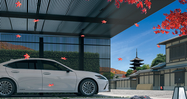 Select line roof /  Hanging roof (lattice under roof ・both sides post stand) type