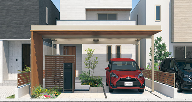 Select line roof /  Roof on beam  (lattice under roof ・both sides post stand) type